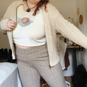 LL Bean cable knit zip up sweater